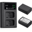 2 Pack NP-FW50 Batteries and Dual Charger for Select Sony Cameras