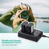 2 Pack NP-FW50 Batteries and Dual Charger for Select Sony Cameras