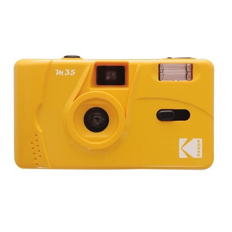 Yellow Kodak M35 35mm Film Camera, Film and Battery Bundle