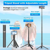 60" Cell Phone Selfie Stick Tripod Stand w/Wireless Remote