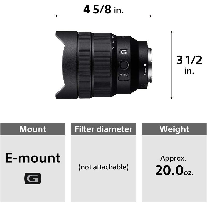 Sony FE 12-24mm F4 G Wide-Angle Zoom Lens SEL1224G , Black
