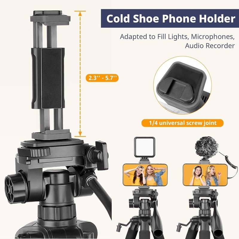 67 Inch Heavy Duty Tripod Stand Complete Unit Perfect for Phone & Camera Photography