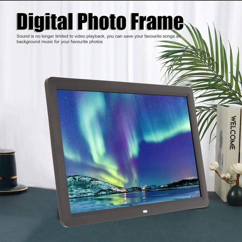 Digital Picture Frame 15 Inch, Auto Rotate, Wall Mountable, 32G Storage Card
