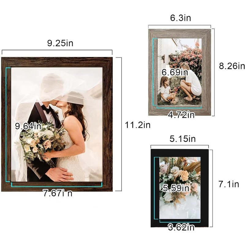 Gallery Wall Frame Set, Collage 10-Pack with 8X10 5X7 4X6 Frames in 3 Different Finishes