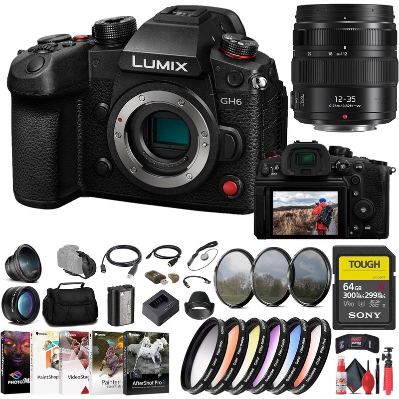 LUMIX GH6 Mirrorless Camera Body 25.2MP 4K 120P DC-GH6BODY Bundle