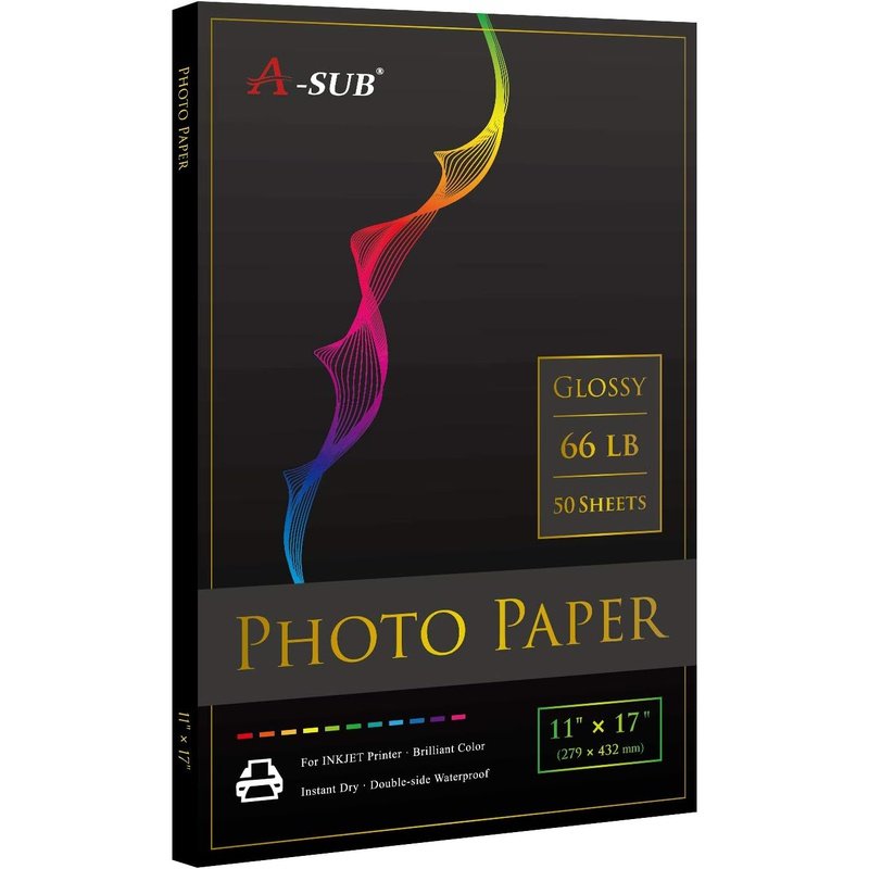 A-SUB Photo Paper Glossy Professional Inkjet Photo Paper 50 Pack