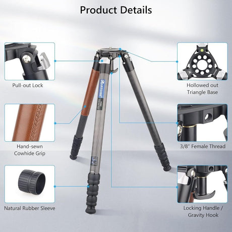 ARTCISE HS80C 63" Professional Carbon Fiber Heavy Duty Tripod Monopod