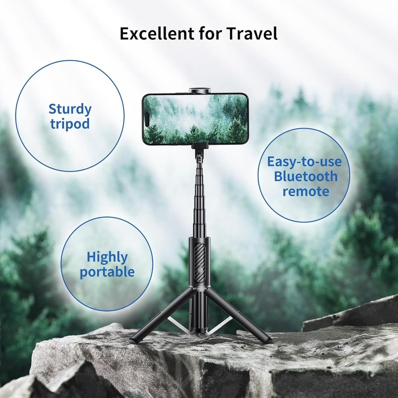 ATUMTEK Selfie Stick Extendable Tripod with Wireless Bluetooth Remote