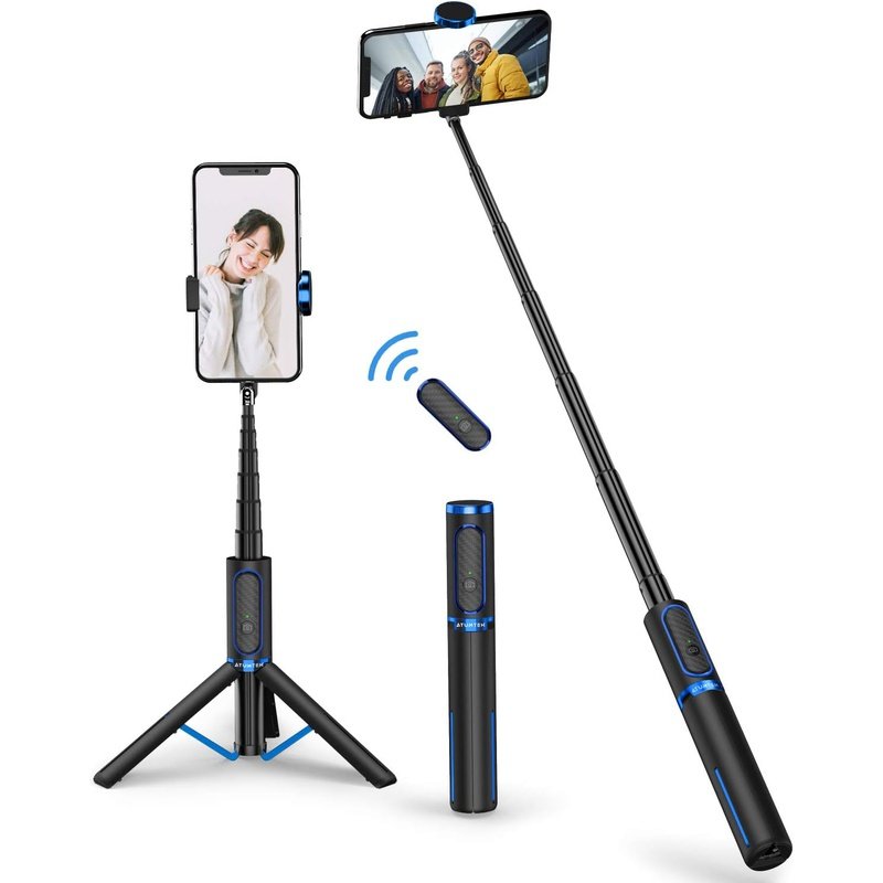 ATUMTEK Selfie Stick Extendable Tripod with Wireless Bluetooth Remote