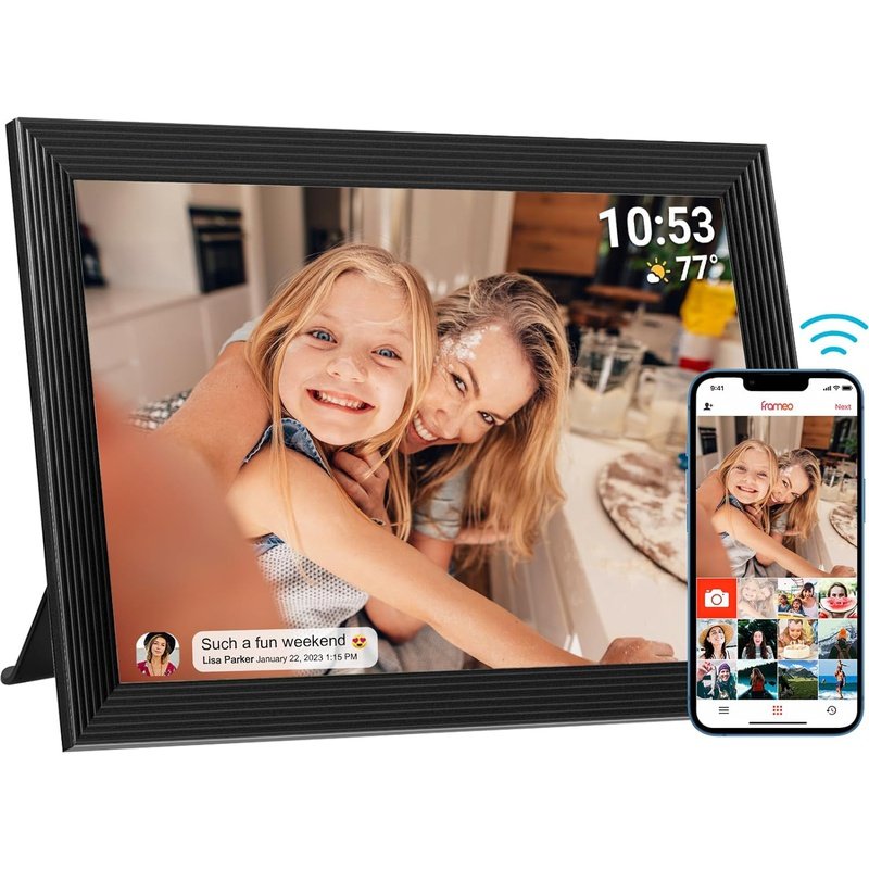 Akimart Digital Photo Frame, WiFi, LCD Touch Screen, Auto-Rotate, Built in 16GB Memory