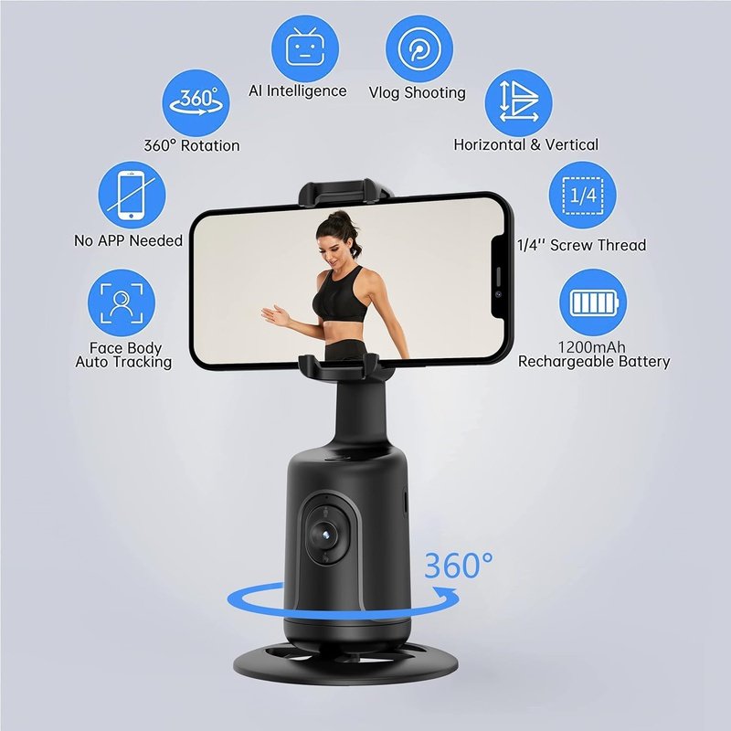 Auto Tracking Smart Portable Selfie Stick All-In-One 360 Rotation