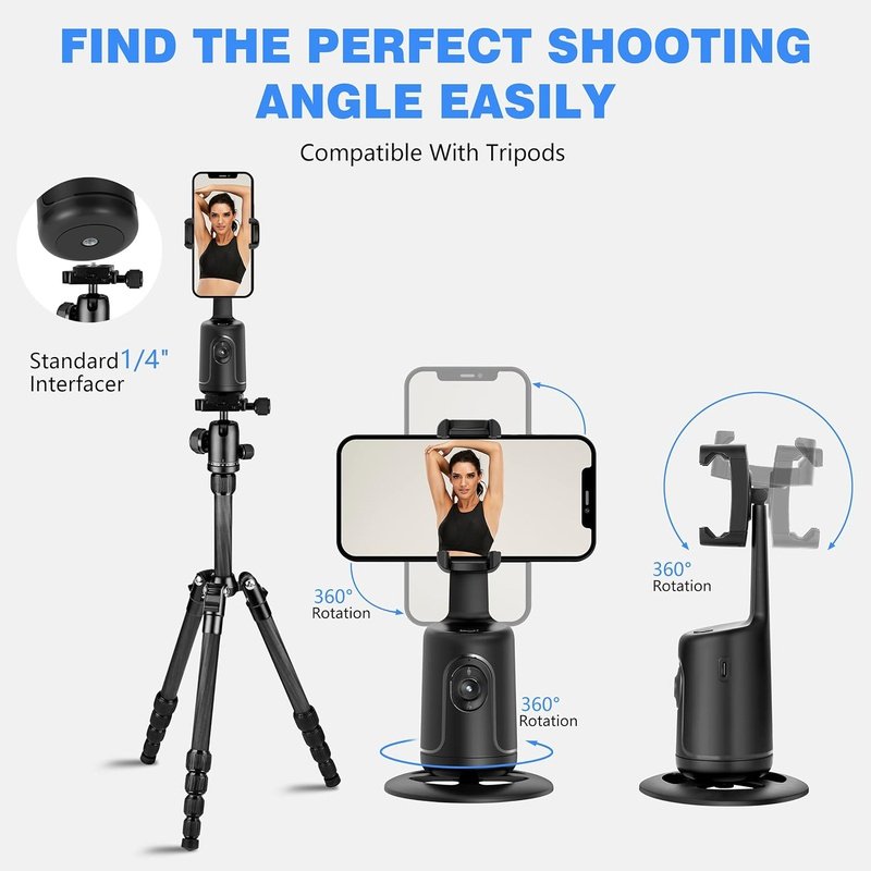 Auto Tracking Smart Portable Selfie Stick All-In-One 360 Rotation