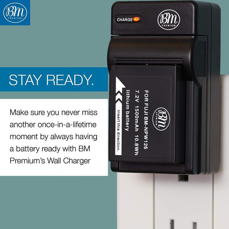 BM Premium NP-W126S Battery and Charger for Select FujiFilm Cameras