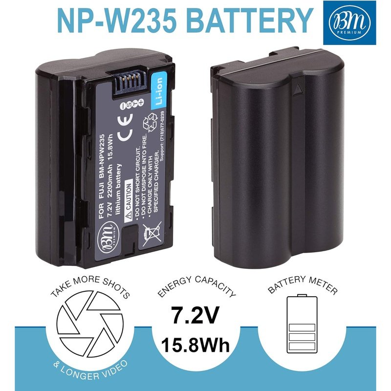 BM Premium NP-W235 Battery and Charger for Select FujiFilm Cameras