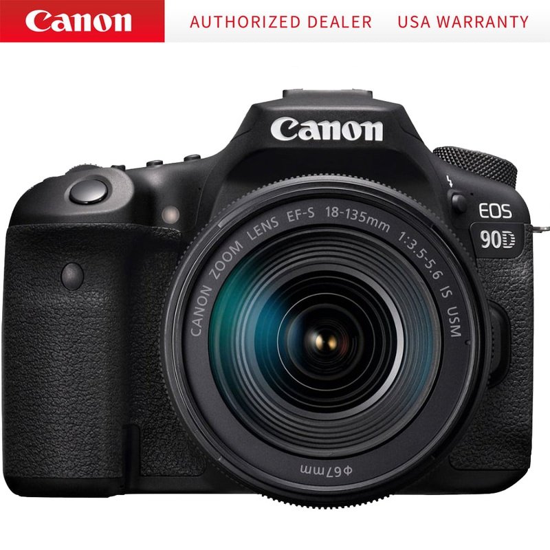 Canon EOS 90D DSLR Camera with 18-135mm Lens, Fast