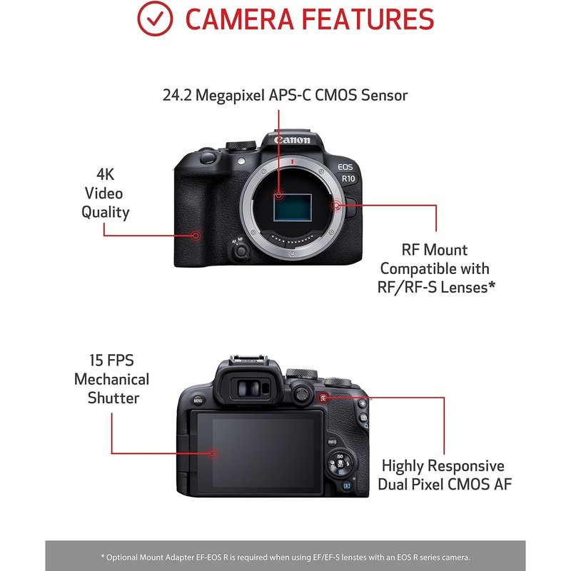 Canon EOS R10 Mirrorless Vlogging Camera