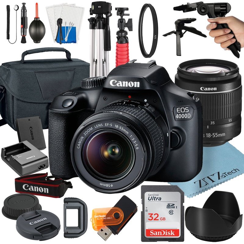 Canon EOS Rebel T100 DSLR Camera with 18-55mm Zoom Lens Bundle