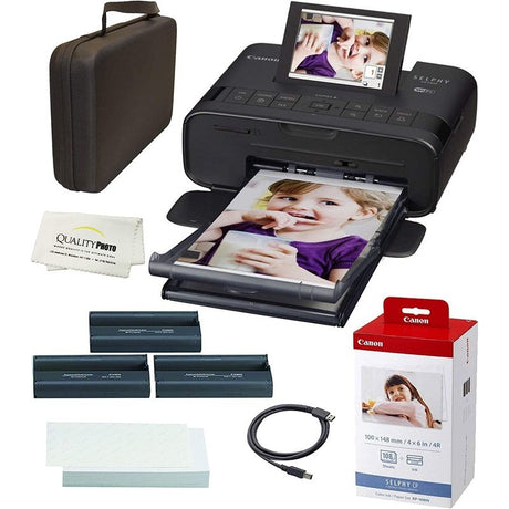 Canon SELPHY CP1300 Compact Photo Printer Bundle, Black