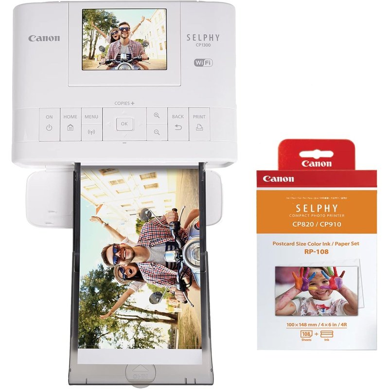 Canon SELPHY CP1300 Wireless Portable Photo Printer and Paper Bundle