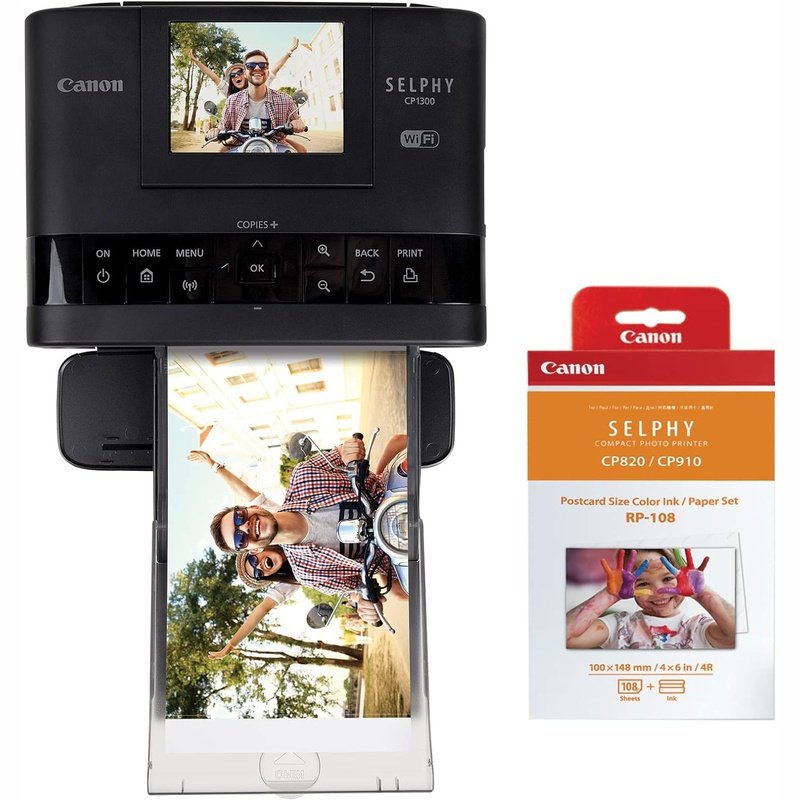 Canon SELPHY CP1300 Wireless Portable Photo Printer and Paper Bundle