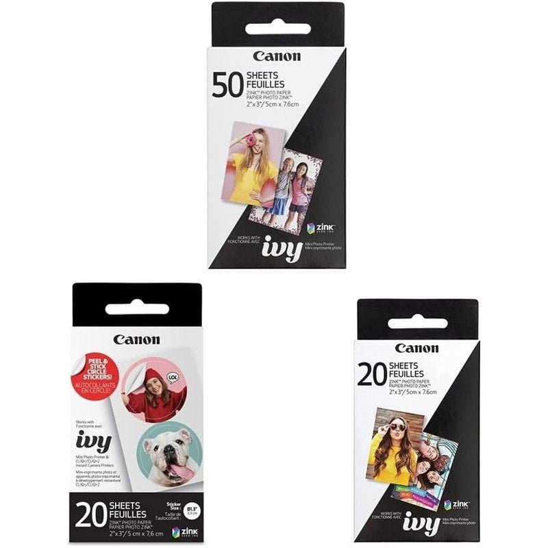 Canon ZINK Photo Paper 2x3 Inch, Colorful Prints, Zero Ink Technology