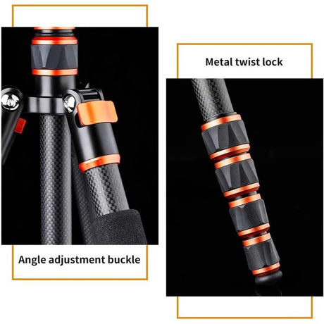 Carbon Fiber Camera Tripod & Monopod, 60" - 68" for Camera Photography with Metal Ball Head