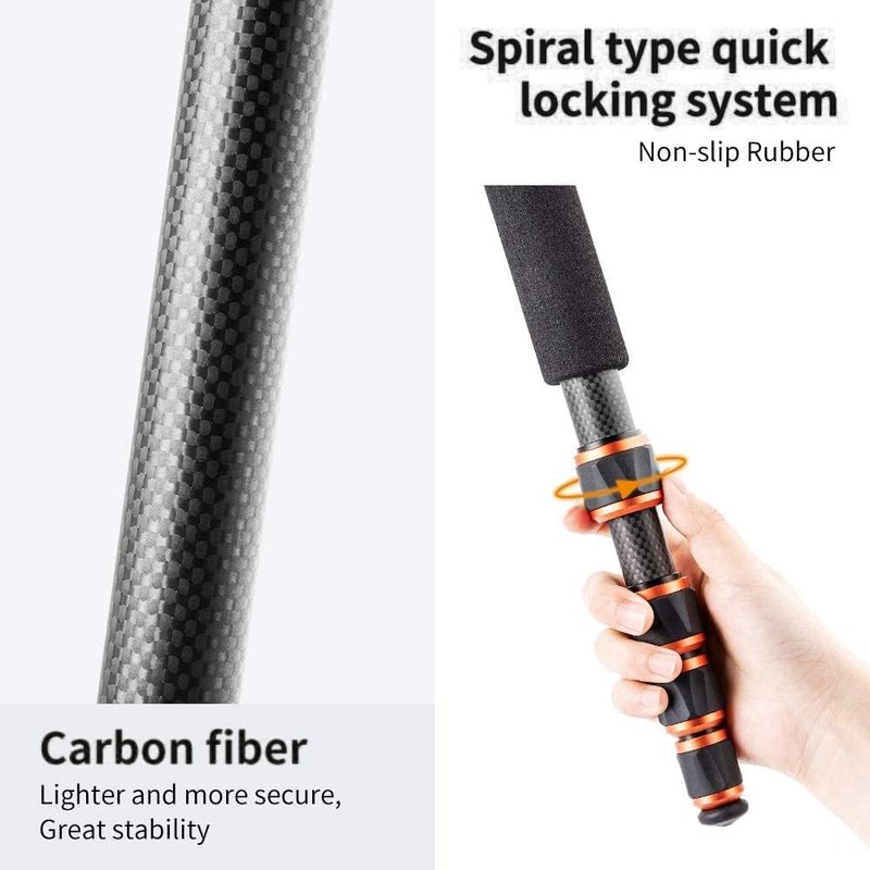 Carbon Fiber Camera Tripod & Monopod, 60" - 68" for Camera Photography with Metal Ball Head