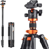 Carbon Fiber Camera Tripod & Monopod, 60" - 68" for Camera Photography with Metal Ball Head