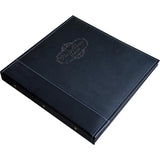 Classic Photo Album with Black Leather Cover, Magnetic Self-Stick Page