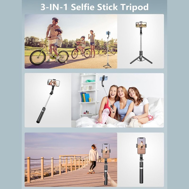 DeerFun Portable Selfie Stick, Detachable Remote, Extendable up to 42"