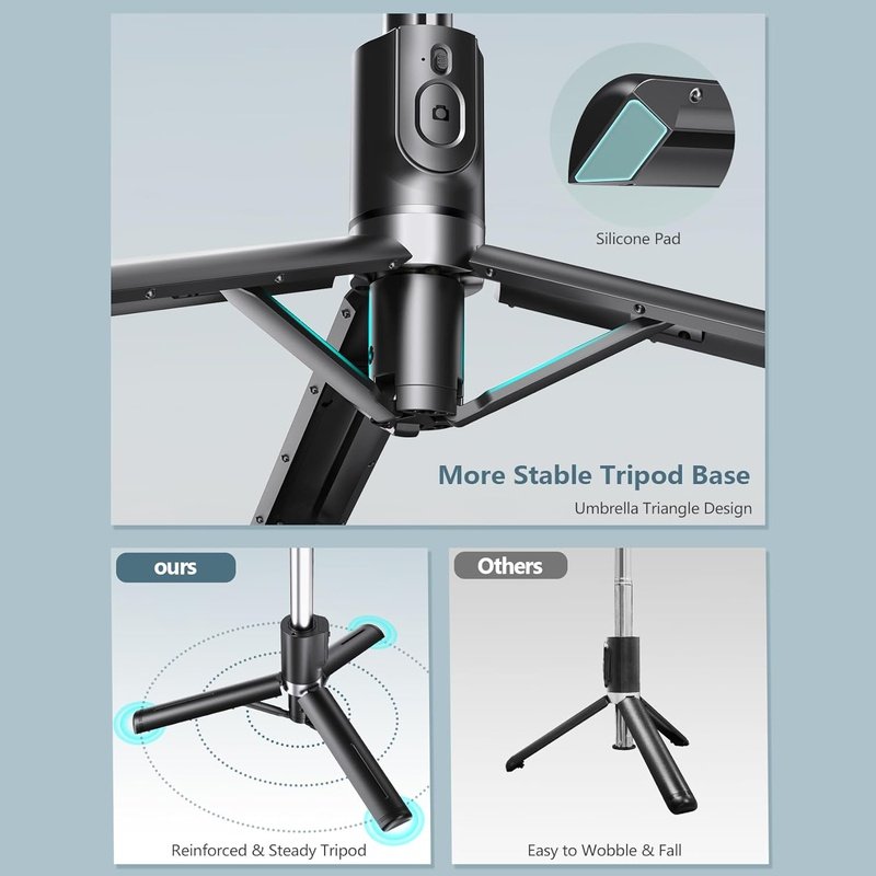 DeerFun Portable Selfie Stick, Detachable Remote, Extendable up to 42"