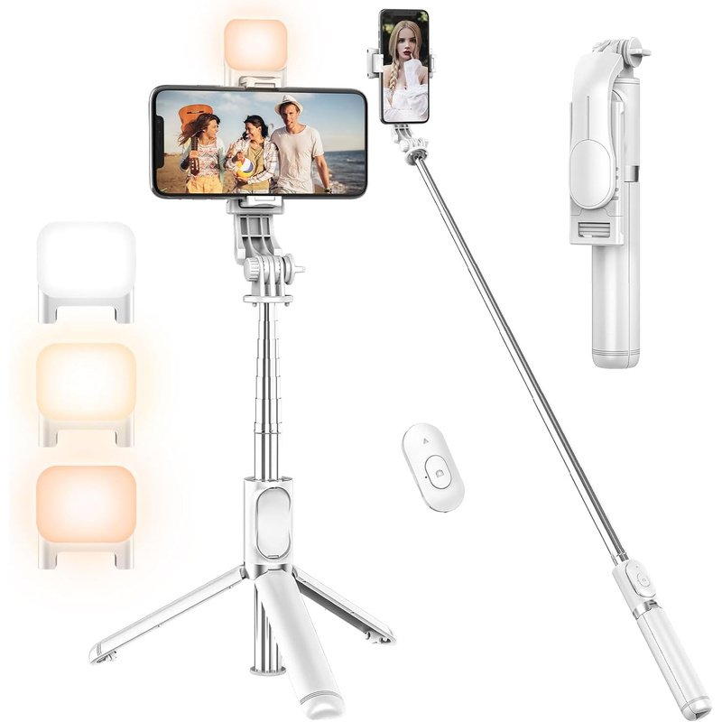 DeerFun Portable Selfie Stick, Detachable Remote, Extendable up to 42
