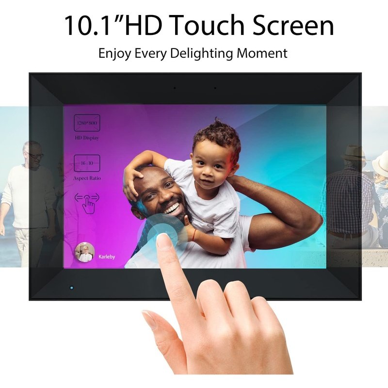 Digital Photo Frame WiFi Touch Screen, w/16GB Storage, Share Photos Remotely