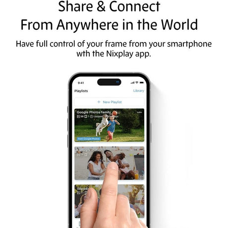 Digital Picture Frame Smart Frame, Share Video Clips and Photos Instantly, Wi-Fi