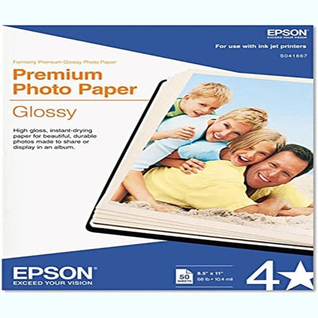 Epson Premium Photo Paper, Glossy, Various Quantities and Sizes