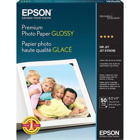 Epson Premium Photo Paper, Glossy, Various Quantities and Sizes