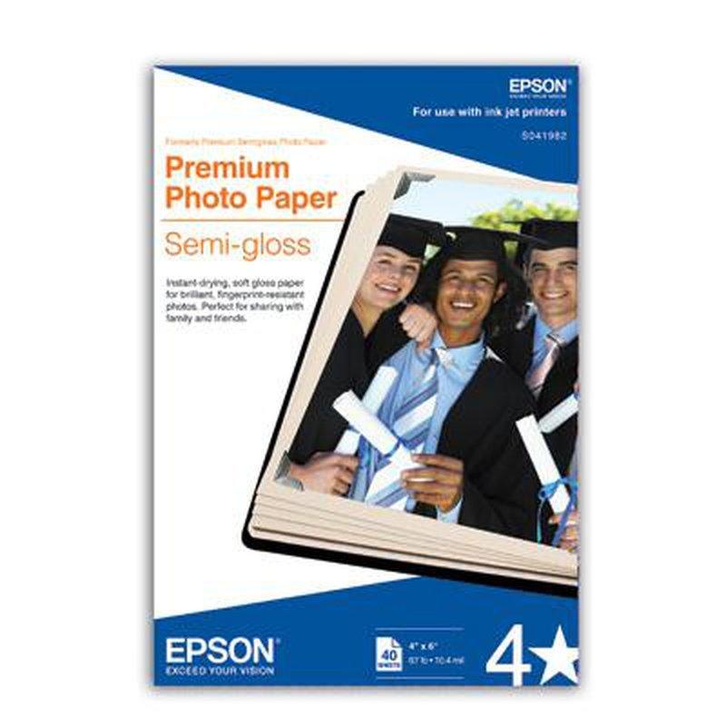 Epson Semi-Gloss Premium Photo Paper 4X6, 40 Sheets