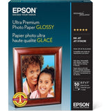 Epson Ultra Premium Photo Paper, Glossy 50 Sheets 8.5X11 Inches, S042175