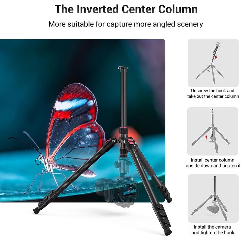 Foldable Aluminum Camera Tripod & Monopod, 68" for Camera Photography