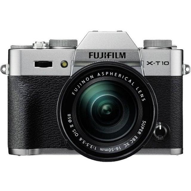 Fujifilm X-T10 Mirrorless Digital Camera with 16-50mm F3.5-5.6 OIS II Lens, Silver