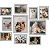 Gallery Wall Frame Set, Collage 10-Pack with 8X10 5X7 4X6 Frames in 3 Different Finishes