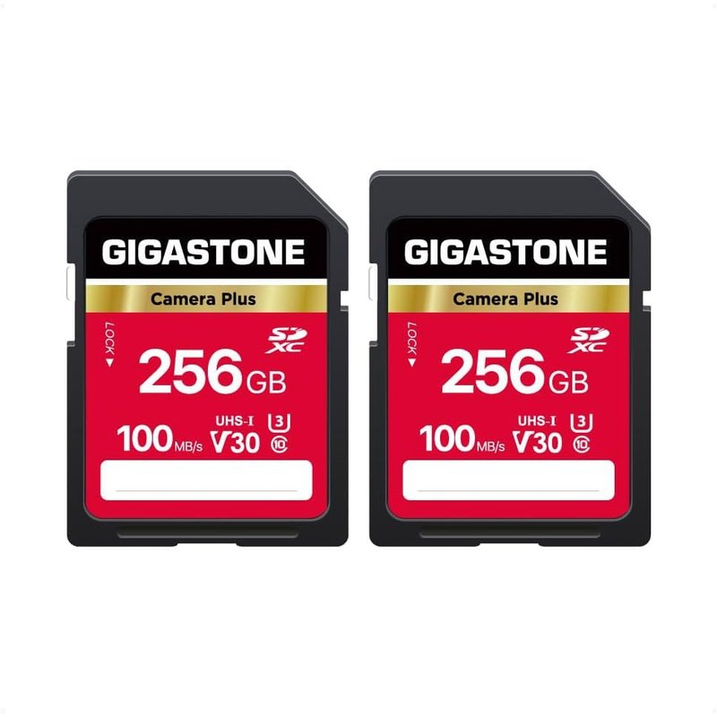 Gigastone 128GB 256GB or 512GB SD Card, V30 SDXC Camera Plus Memory Card