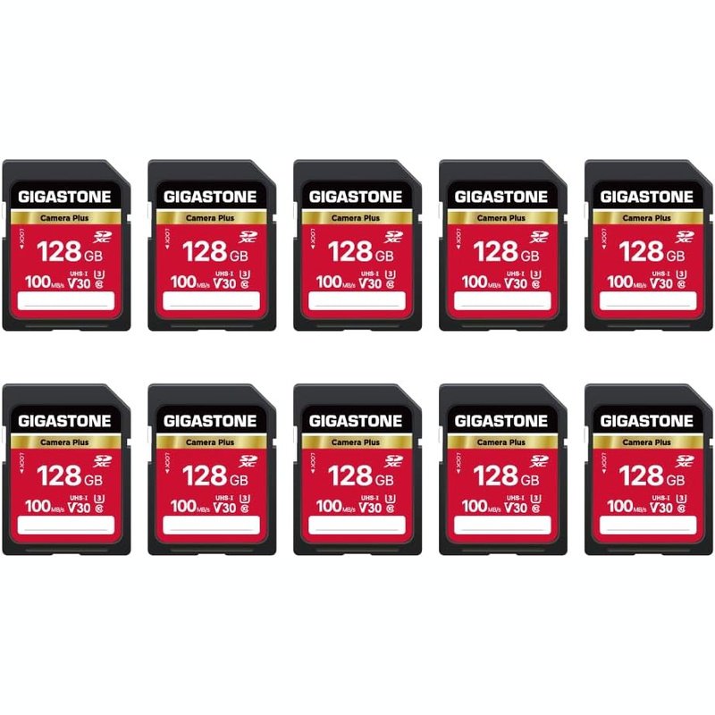 Gigastone 128GB 256GB or 512GB SD Card, V30 SDXC Camera Plus Memory Card