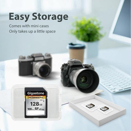 Gigastone 128GB or 256GB SD Card V30 SDXC Memory Card, Single or 2 Pack