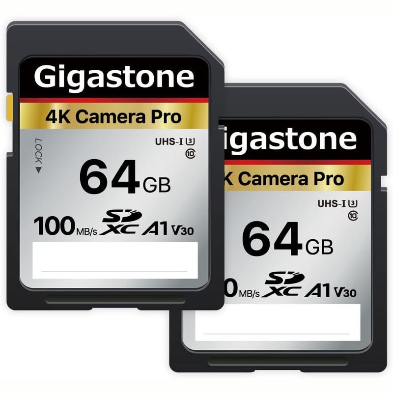 Gigastone 16GB 64GB or 512GB SDXC Memory Cards