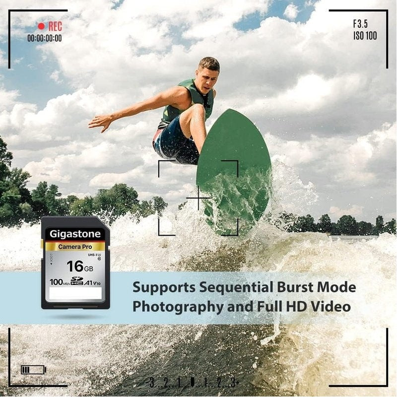Gigastone 16GB SD Card V10 SDXC Memory Card, 2 Pack
