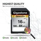 Gigastone 16GB SD Card V10 SDXC Memory Card, 2 Pack