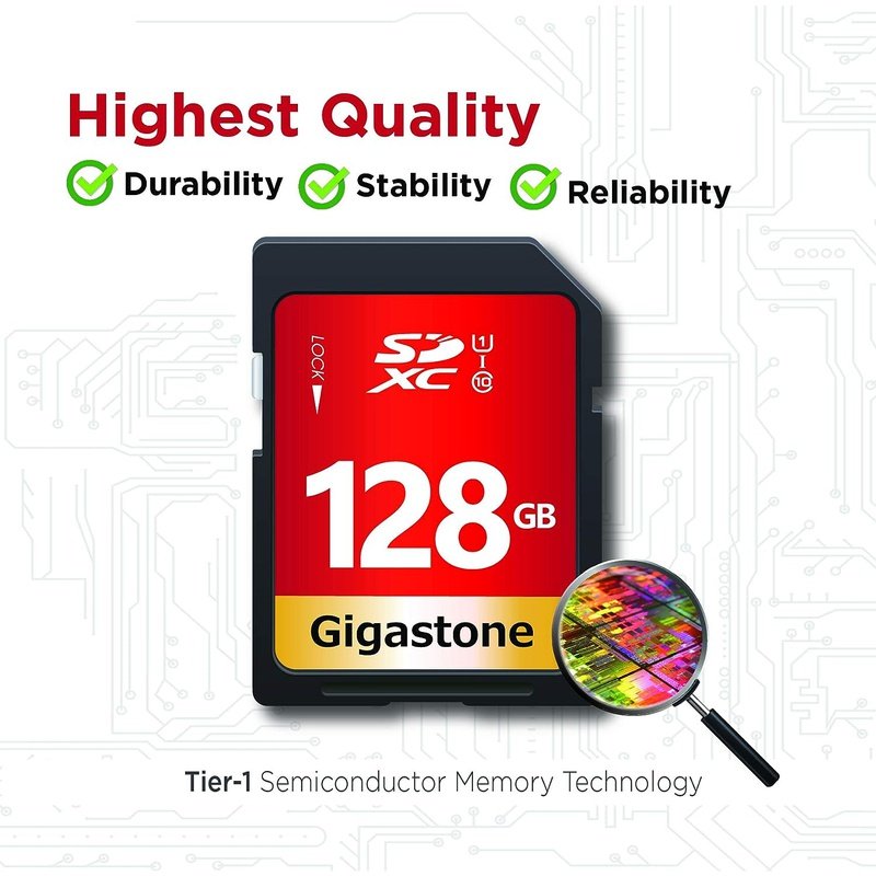Gigastone 8GB 16GB 64GB or 128GB Single and Multi Pack SD Memory Cards