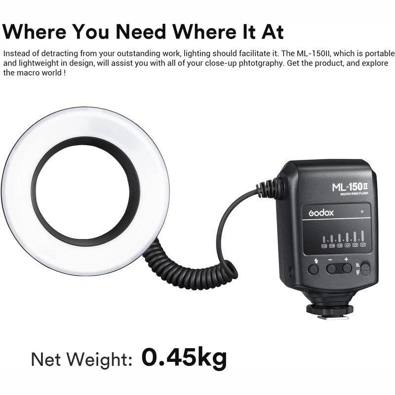 Godox ML150II Macro On Camera Ringlight Flash
