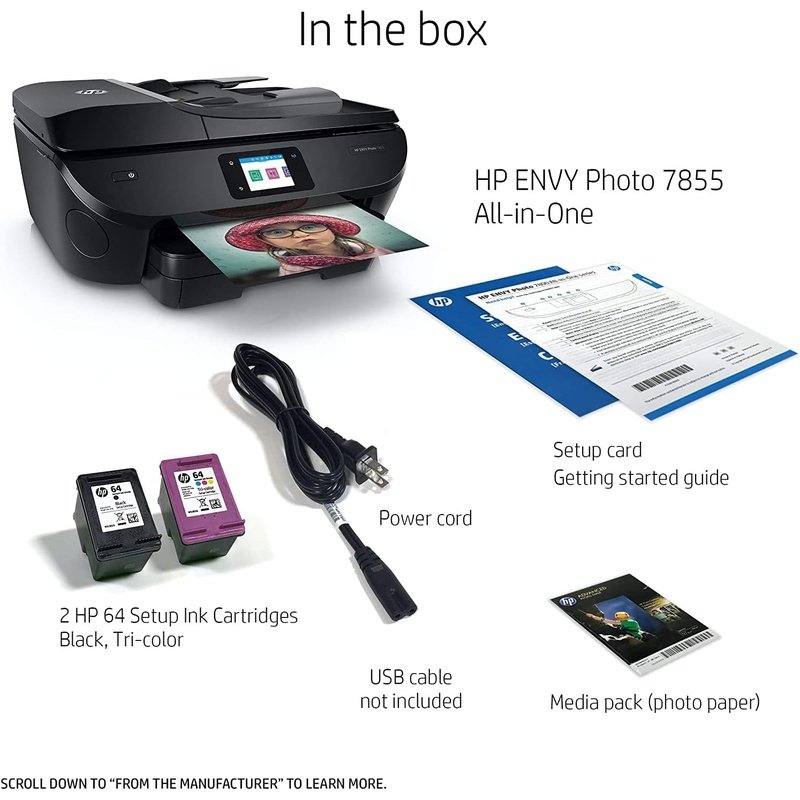 HP ENVY Photo 7855 All-in-One Color Photo Printer w/Wireless Printing